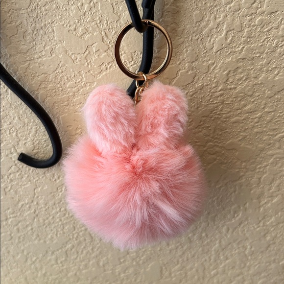 Pink Fluffy Bunny Keychain, NWOT - Picture 4 of 6